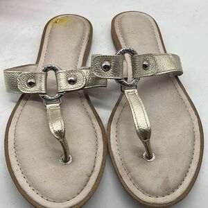 Sperry Top Sider Carolina gold leather Flip flip sz 9. FFT0516